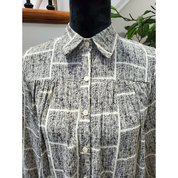 Boutique Freeway Women's Black & White Polyester Collared Long Sleeve Blouse S - Picture 2 of 11